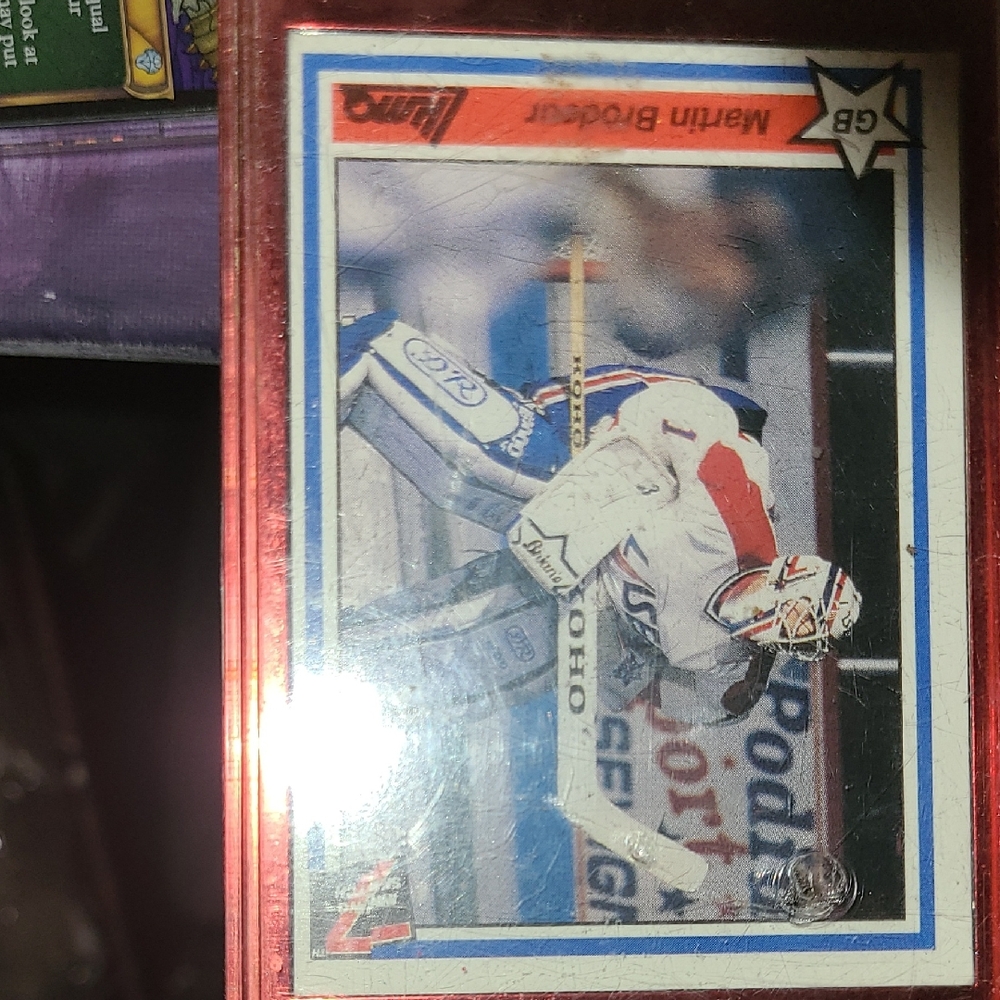 Red and White Baseball Trading Card with Action Shot